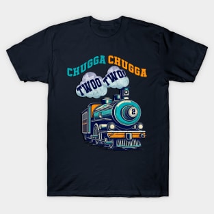 Kids Birthday 2 Years Old Train Birthday T-Shirt